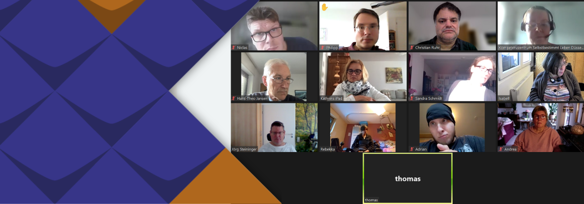 Teilnehmer*innen des Stammtisches für Assistenznehmer*innen per Zoom